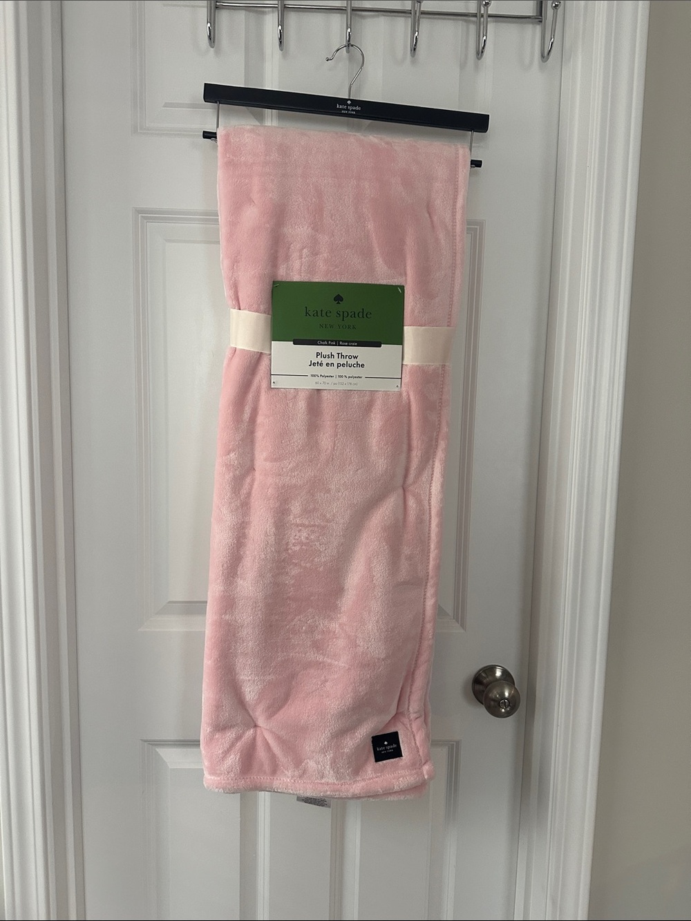 NWT kate spade Chalk Pink Plush Throw blanket